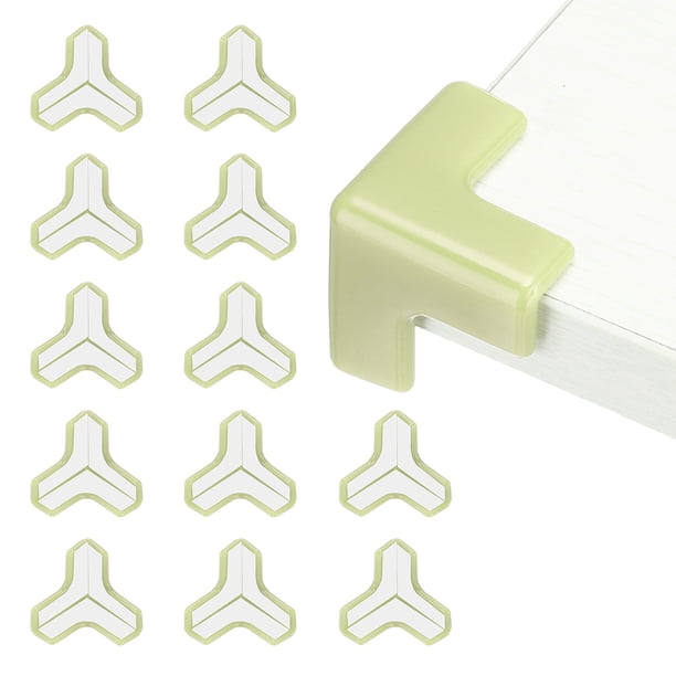 Protectores de esquina Uxcell 12Pcs Protectores de esquina de mesa Guardias de esquina de muebles y parachoques de bordes (en forma de T, verde)