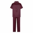 thumbnail image 4 of Uaswgudfs Women's Pajamas Sets 2 piece Stripe PJs Collared Casual Short Sleeve Sleepwear Comfy Pants Loungewear with Pocket, 4 of 6