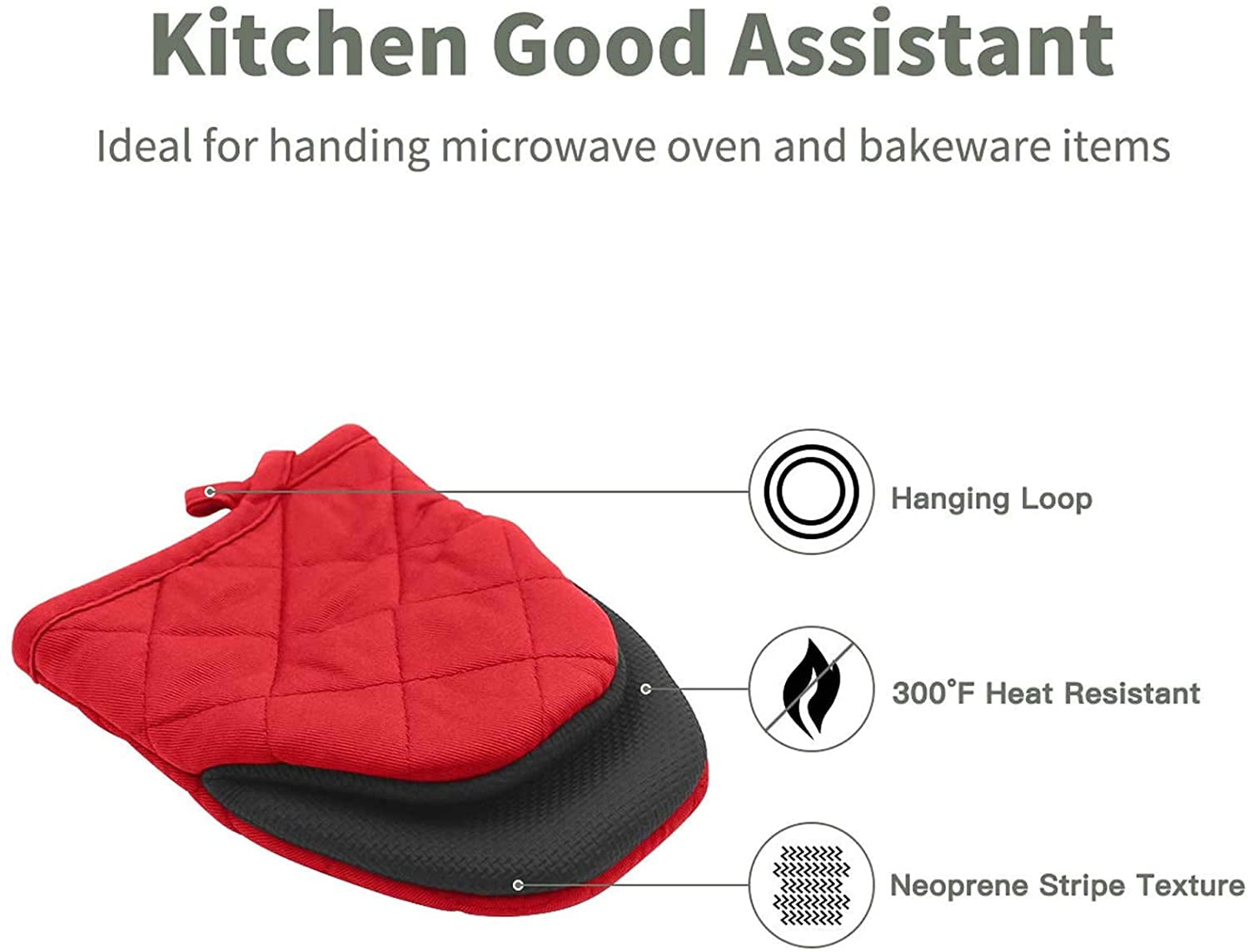 2pcs, Polyester Oven Mitts, Short Heat Resistant Mitts, Microwave