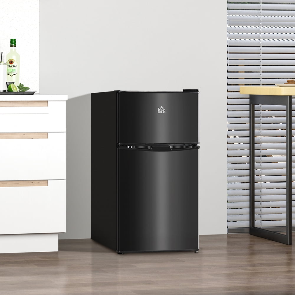 NOBOLEA 3.2 Cu.Ft Compact Mini Fridge with Freezer, 2-Door Refrigerator with Adjustable Thermostat, Reversible Door for Dorm, Office, Apartment