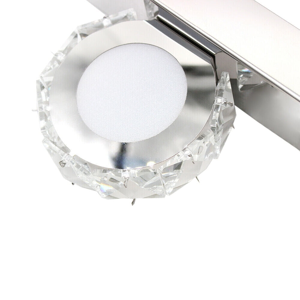 4 Heads Modern Vanity Light,Modern Bathroom Vanity LED Light Wall Cold White(6000-6500k) Led Lamp Cold White Front Mirror Toilet Light Fixture Crystal Mirror Vanity Make Up Wall Lamp for Bathroom