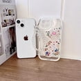 thumbnail image 5 of Compatible con iPhone 13, lindo protector de cámara de oso de flores, funda transparente con bonita correa, pulsera, cadena, niñas y mujeres, funda para iPhone 13 ER, 5 of 5