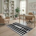 thumbnail image 2 of ODIKA 4'x6' Washable Area Rug Stripe Bold Interlocking Striped Welcome Graphic Doormat for Bedroom, Reading Nook, Pet Friendly & Non-Shedding, 2 of 5