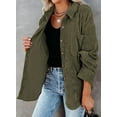 thumbnail image 3 of Femmes Velours Côtelé Chemise à Manches Longues Veste Oversized Tops, 3 of 4