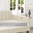 thumbnail image 4 of Miniyam Twin Size Upholstered Daybed, Sofa Bed Daybed Frame with Wood Slat Support for Living Room, Bedroom, White, 4 of 6