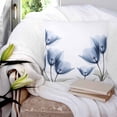 thumbnail image 3 of Blue Tulips Floral 16x16 Pillow Covers Set of 2, Spring Farmhouse Elegant Flowers Throw Pillow Covers Decorative Couch Cushion Case, Microfiber Square Pillowcases for Bedroom Car Living Room, 3 of 7