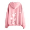 thumbnail image 5 of Holzkary Women's Full Zip Up Hoodie Women Dandelion Pockets Sweatshirts Winter Fall Jackets Zipper Coat Dandelion Print Long Sleeve Hooded Sweatshirts with Pockets Jacket Coat for Women Pink L, 5 of 5