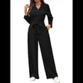 thumbnail image 1 of de Mujer de Larga con Cuello en V, Elegantes, Informales, de Pierna , para Otoño 2025. Negro L, 1 of 10