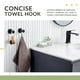 thumbnail image 3 of Gancho para toallas de baño, paquete de 2, perchero redondo de acero inoxidable, ropa de cocina decorativa contemporánea (negro mate), 3 of 5