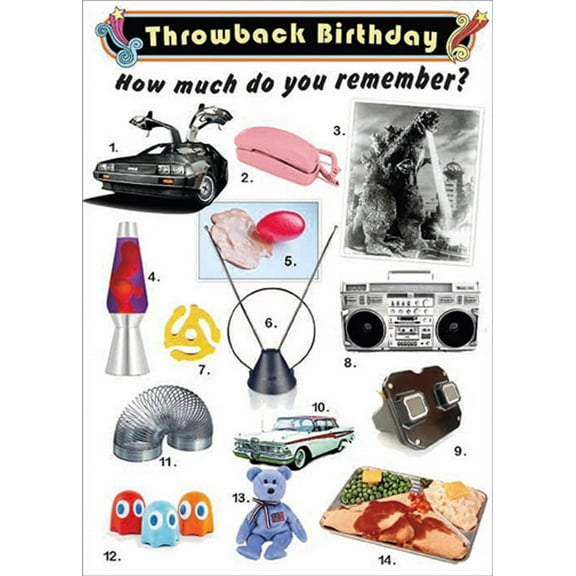 RSVP Throwback Birthday Quiz Funny / Humorous Over The Hill Birthday Card