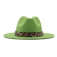 thumbnail image 5 of MEICHEN Fashion Bucket Hat for Women with Leopard Decoration Western Wide Brim Solid Fedora Hats Jazz Caps, 5 of 6