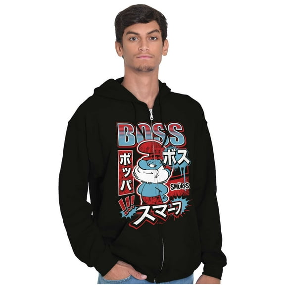 The Smurfs Cool Kanji Boss Papa Men Big & Tall Zip Hoodie Brisco Brands 2X