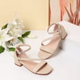 thumbnail image 2 of HXWCHs Girls Open Toe Ankle Strap Low Block Chunky Heels Sandals Beige 12.5-13 Years, 2 of 7