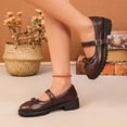 thumbnail image 5 of Samdudou Mary Janes Shoes for Women Closed Toe Round Front Sweet Bowknot Decor Adjustable Buckle Strap Chunky Sole Preppy Style Casual School Walking Everyday Footwear, 5 of 9