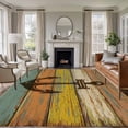 thumbnail image 2 of Anchor Large Area Rugs 6x9 ft Vintage Yellow Orange Wood Board Nautical Washable Rug Non Slip Indoor Carpet Absorbent Floor Mat for Living Room Bedroom Dining Room, 2 of 9