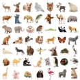 thumbnail image 2 of Calcomanías de vinilo impermeables con animales de zoológico, 50 unidades, para niños, 2 of 2