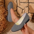 thumbnail image 2 of CYMMPU Women's Round Toe Knit Wedge Slip On Shoes, Lightweight Low Wedge Casual Walking Flats, Daily Comfort Footwear Gray 37, 2 of 7
