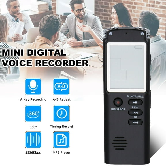 Digital Voice Recorder Voice Activated Recorder with Playback,Small Tape Recorder for Lectures, Meetings, Interviews, Mini Voice Recorder