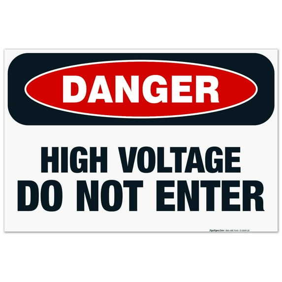 High Voltage Do Not Enter Sign, OSHA Danger Sign, 24x36 Corrugated Plastic