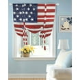 thumbnail image 2 of Navy Blue American Flag Tie Up Curtains for Window, Thermal Insulated Balloon Shade Adjustable Rod Pocket Curtains Valance Panels for Kitchen Bathroom Cafe 46 x 63 Red US Flag Wooden Vintage, 2 of 6