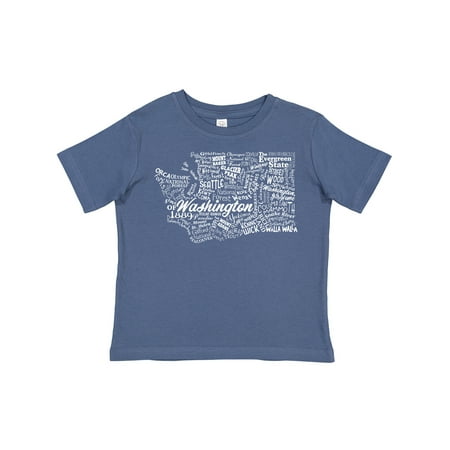 

Inktastic Washington State Word Salad- State Outline Gift Toddler Boy or Toddler Girl T-Shirt