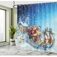thumbnail image 5 of Ambesonne Christmas Shower Curtain, Santa in Sleigh, 69"Wx70"L, Navy Blue, 5 of 5