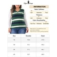 thumbnail image 5 of Agnes Orinda Plus Size Sweaters for Women Sleeveless Casual Outfits V-Neck Striped Knit Sweater Vests 4X Green, 5 of 5