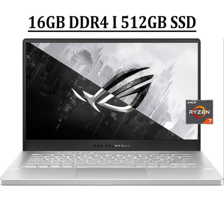 ASUS ROG Zephyrus G14 Gaming Laptop 14" FHD IPS 144Hz Display AMD Octa-Core Ryzen 7 5800HS Processor 16GB DDR4 512GB SSD NVIDIA GeForce RTX 3060 6GB Backlit Keyboard Dolby HDMI USB-C Win11 Silver