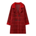 thumbnail image 2 of Lovskoo 2024 Long Cardigans for Women Trendy Long Sleeve Plaid Knit Coat Cardigan with Pockets Versatile Sweater Warm Jacket Red, 2 of 9