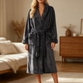 thumbnail image 5 of Miqool Women's Plush Fleece Bathrobe with Shawl Collar and Pockets -Long Robe Soft Warm Belted, 5 of 7