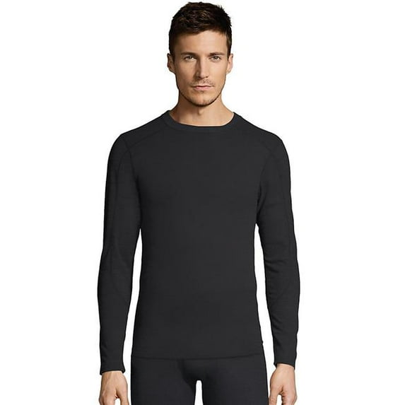 Hanes Men's Thermowool Crewneck Black 2XL