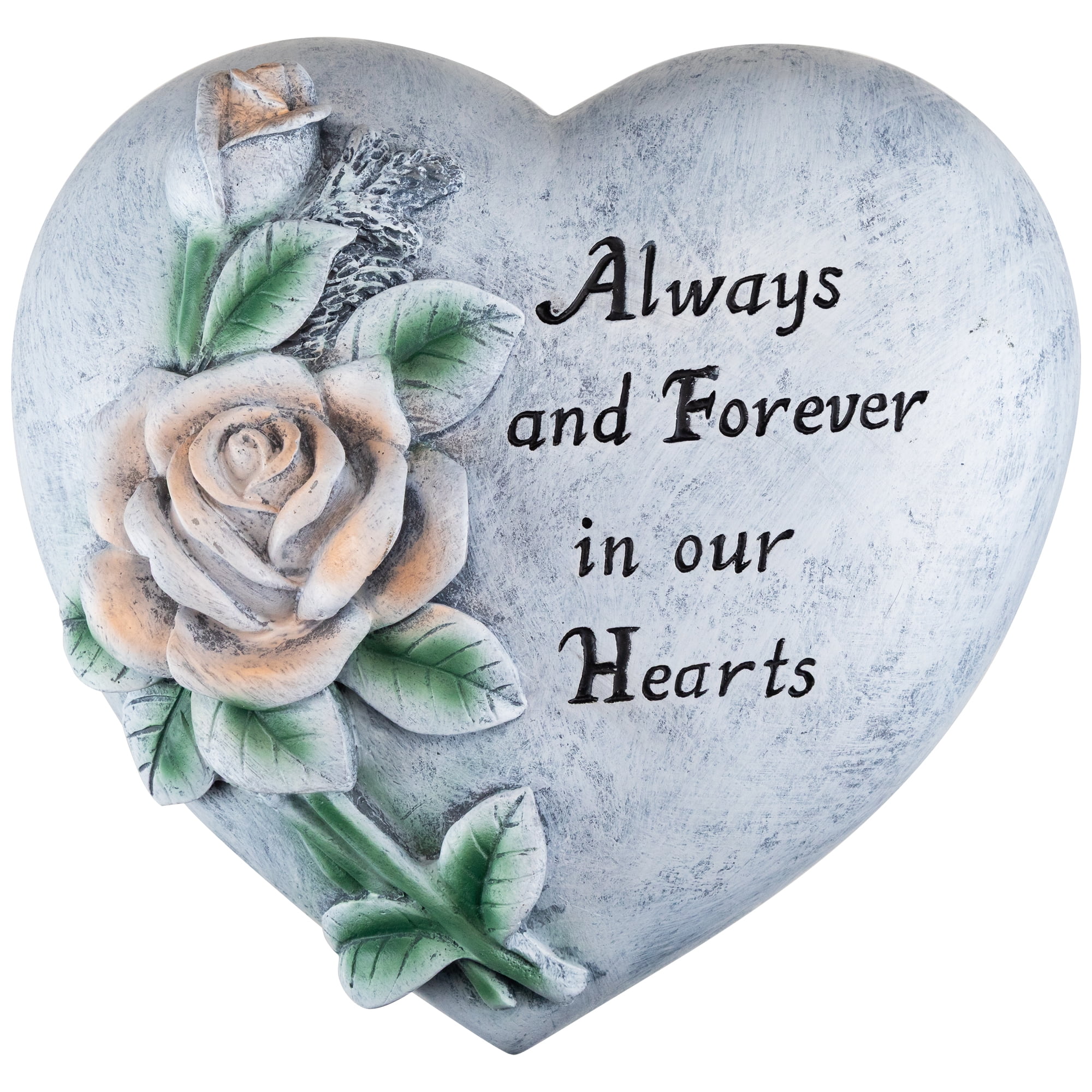Always and Forever in Our Hearts Outdoor Memorial Garden Stone - 8"