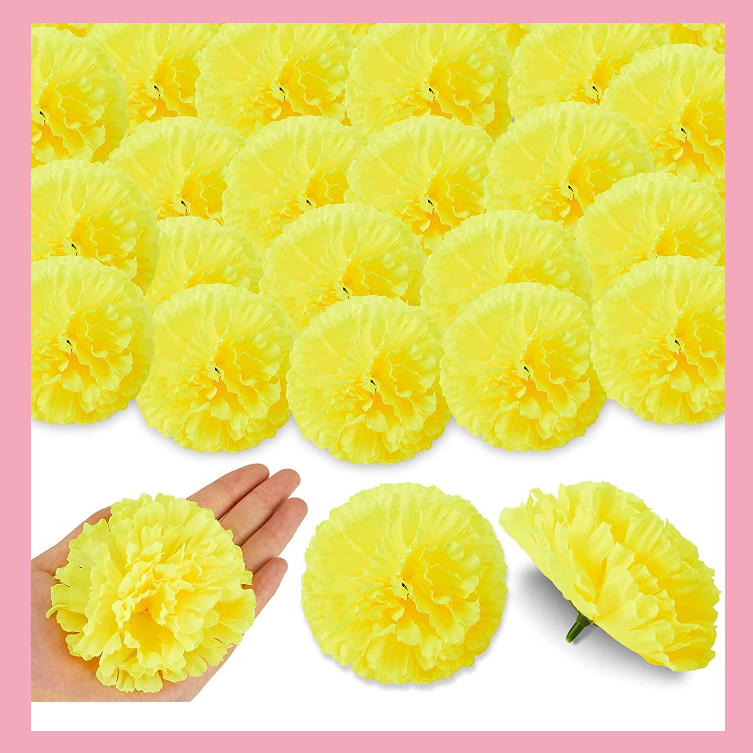 50 Pcs Artificial Marigold Flowers Faux Mexican Fake Marigold Flower