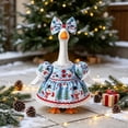 thumbnail image 2 of Christmas Porch Goose Outfit for 23.0 in Goose Statue，F | Lace Dress with Bow, Holiday Print Fabric, Outdoor Lawn Decor, Farmhouse Porch Style, Matching Headband Included (B), 2 of 8