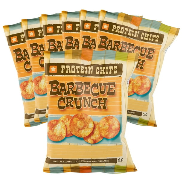 HealthSmart Barbecue Crunch Protein Chips, 10g Protein, Low Calorie, Low Fat, High Fiber, Gluten