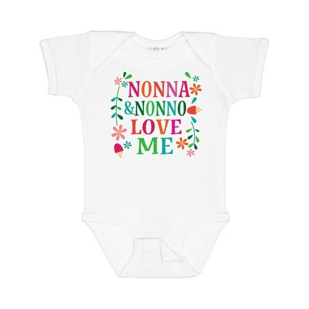 

Inktastic Nonna and Nonno Love Me Girls Baby Bodysuit