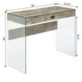 thumbnail image 6 of Pemberly Row One-Drawer Glass 36-inch Desk in Gray Wood Finish, 6 of 7