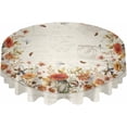 thumbnail image 2 of Fall Botanical Round Tablecloth 60 Inch - Waterproof Fabric Table Cloth Protector, Autumn Mushroom Floral Farmhouse Tablecloths Washable Table Cover for Kitchen Banquet Coffee Table Outdoor Party, 2 of 6