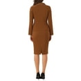 thumbnail image 3 of INSPIRE CHIC Women's Wear-to-Work Suit 2 Pieces Tweed Trim Blazer Jacket and Skirt Set S Dark Brown, 3 of 6