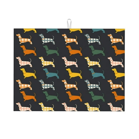 

Gaeub Plaid Dachshund Print Dish Drying Mats For Kitchen Counter Kitchen Drying Mat Large Dish Drying Pad for Kitchen Counter Microfiber Dish Drying Mat for Sinks Drainer Mats 18x24in