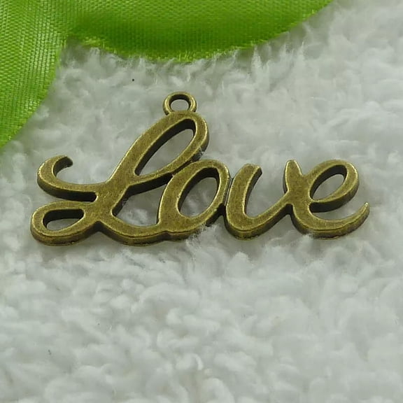 K-KED 104pcs bronze plated love charms pendant 40X23mm B3805