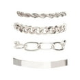 thumbnail image 1 of Fiudx Pulsera de Hip-Hop, Elegante Joyería de Metal Punk, Cuerda Cubana con Diamantes de Imitación, Accesorio para Bodas, Regalo para Mamá y Novia, Juego de 4 Piezas Incluido., 1 of 2