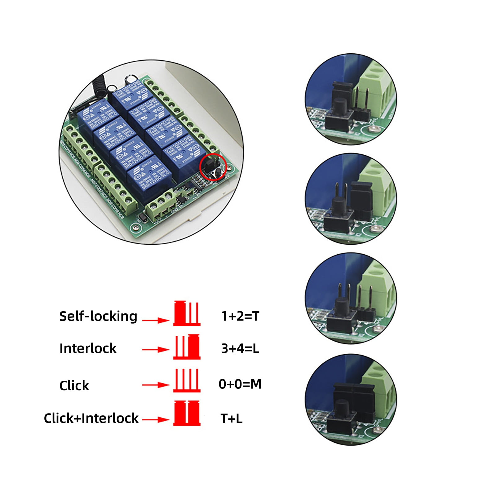 High-Performance 8-Channel Wireless Switch for Relays 12V, 433MHz, Receiver and Transmitter