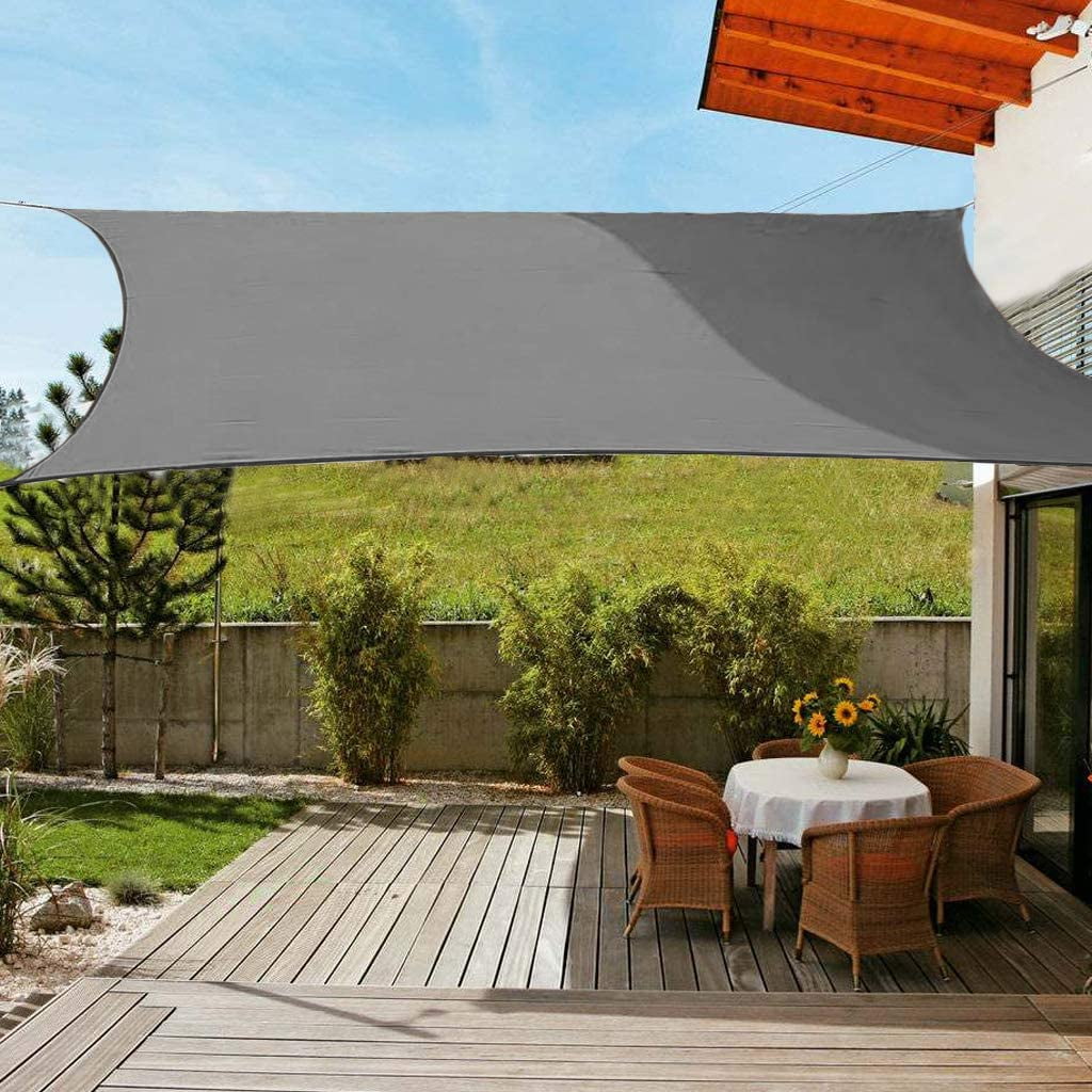 Sun Shade Sail Rectangle Waterproof Sun Shade 95 UV Block Sunscreen Awning Garden Beach Patio Canopy Grey 3x3m Walmart