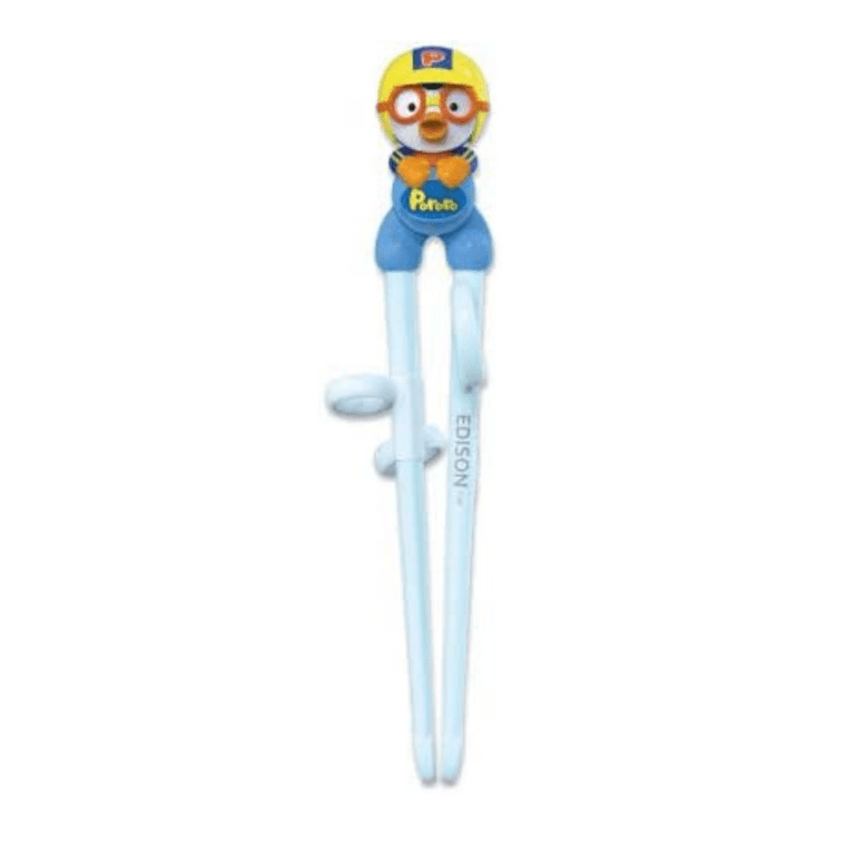 Pororo Kids Training Chopsticks for Toddler - Edison Non-Slip Right-handed  Baby Training for Beginners with Silicone Rings 3 years and up (Pororo)