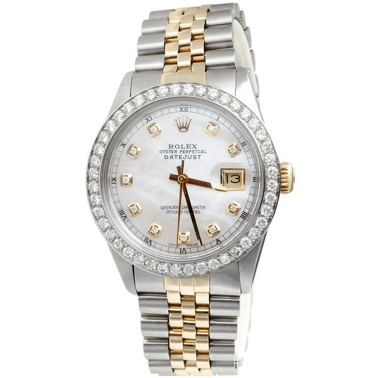 Mens Rolex 36mm Diamond Watch DateJust 18k/Steel Two Jubilee 2 Walmart.com