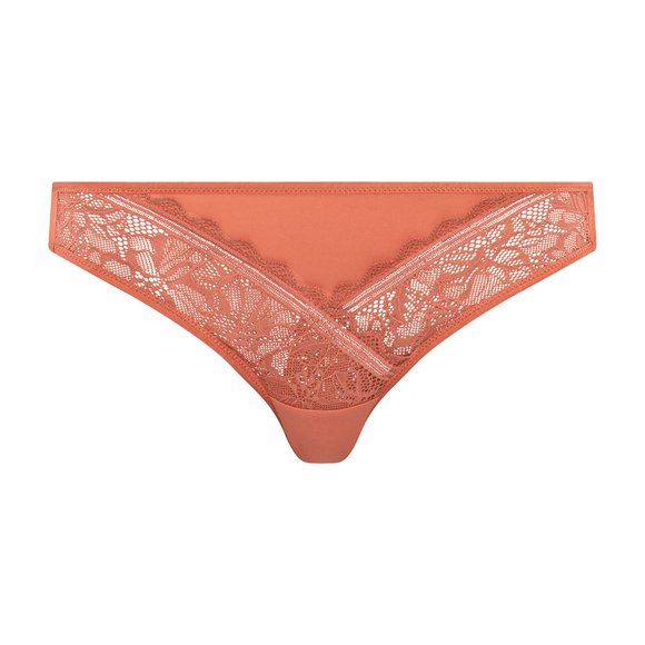 FEMILET calzoncillos de mujer - Toque floral, encaje floral, material de malla opaco Rose Canyon M (Medium)