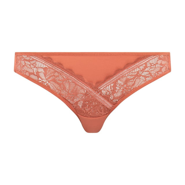 FEMILET calzoncillos de mujer - Toque floral, encaje floral, material de malla opaco Rose Canyon M (Medium)