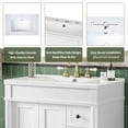thumbnail image 5 of viswild 30" Bathroom Vanity with Ceramic Sink, Soft Close Doors & Drawers, Solid Wood Storage Cabinet, U Shelf, Modern Design, White, 5 of 10