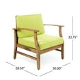 thumbnail image 4 of GDF Studio Abena Outdoor Acacia Wood Club Chairs with Cushions, Set of 4, Teak and Green, 4 of 11